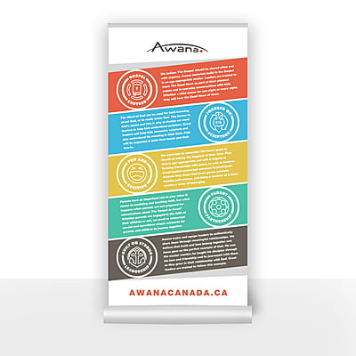 Awana Core Values Written Retractable Banner