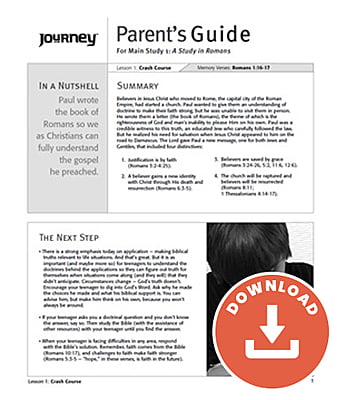 Journey: A Study in Romans Parent’s Guide – Free Download