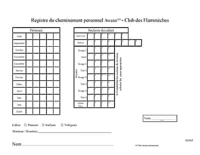 Fiche de cheminement des Flammèches, Paquet de 10