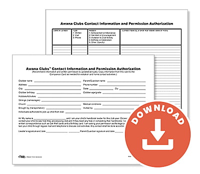 Contact Information and Permission Authorization Card (Download)