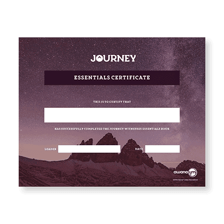 Journey: Witnesses Essentials Certificate (5 Pack) Journey: Witnesses Essentials Certificate (5 Pack)