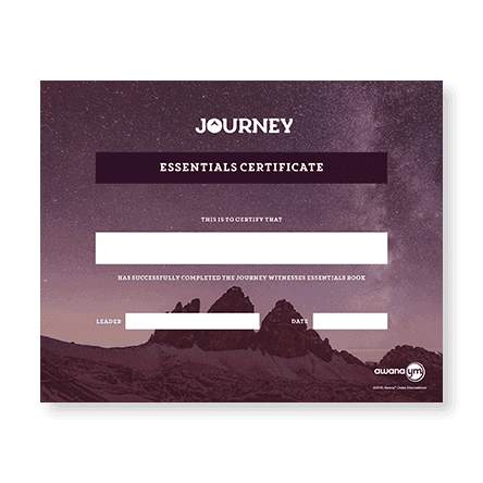 Journey: Witnesses Essentials Certificate (5 Pack)