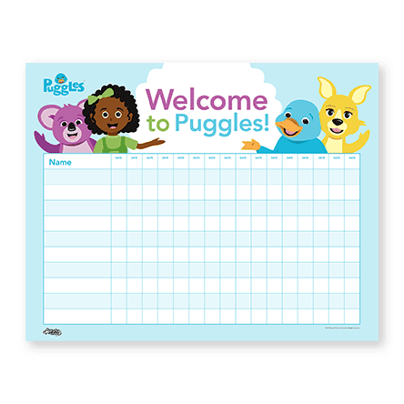 Awana Puggles Group Attendance Chart (5 Pack)