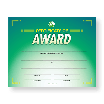 T&T Certificate of Award (10 Pack)