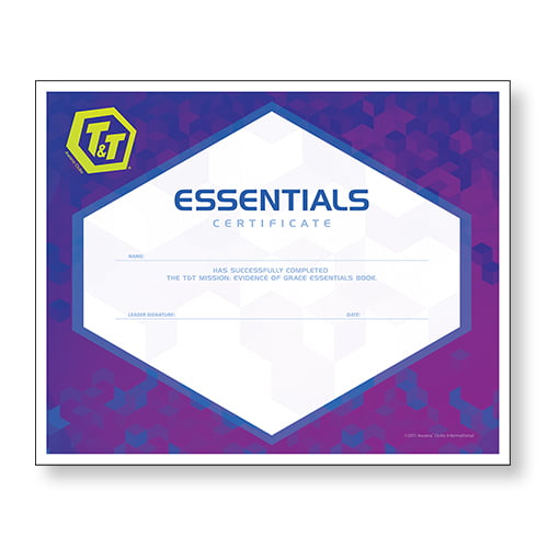 T&T Evidence of Grace Essentials Certificate (10 Pack)