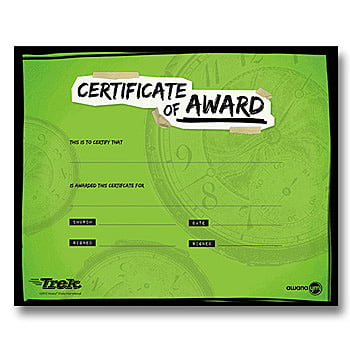 Trek Certificate of Award (5 Pack)